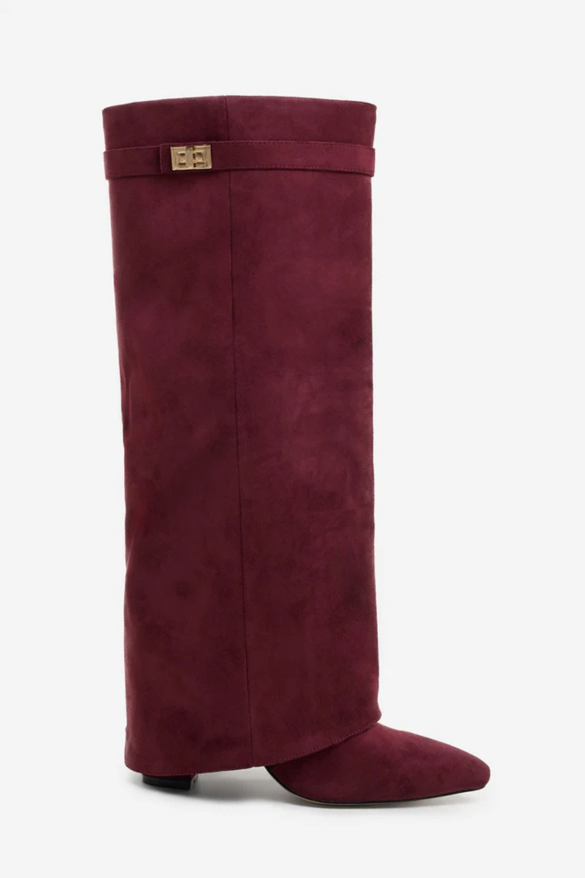 ELARA Fold-Over Knee-High Boots - Black