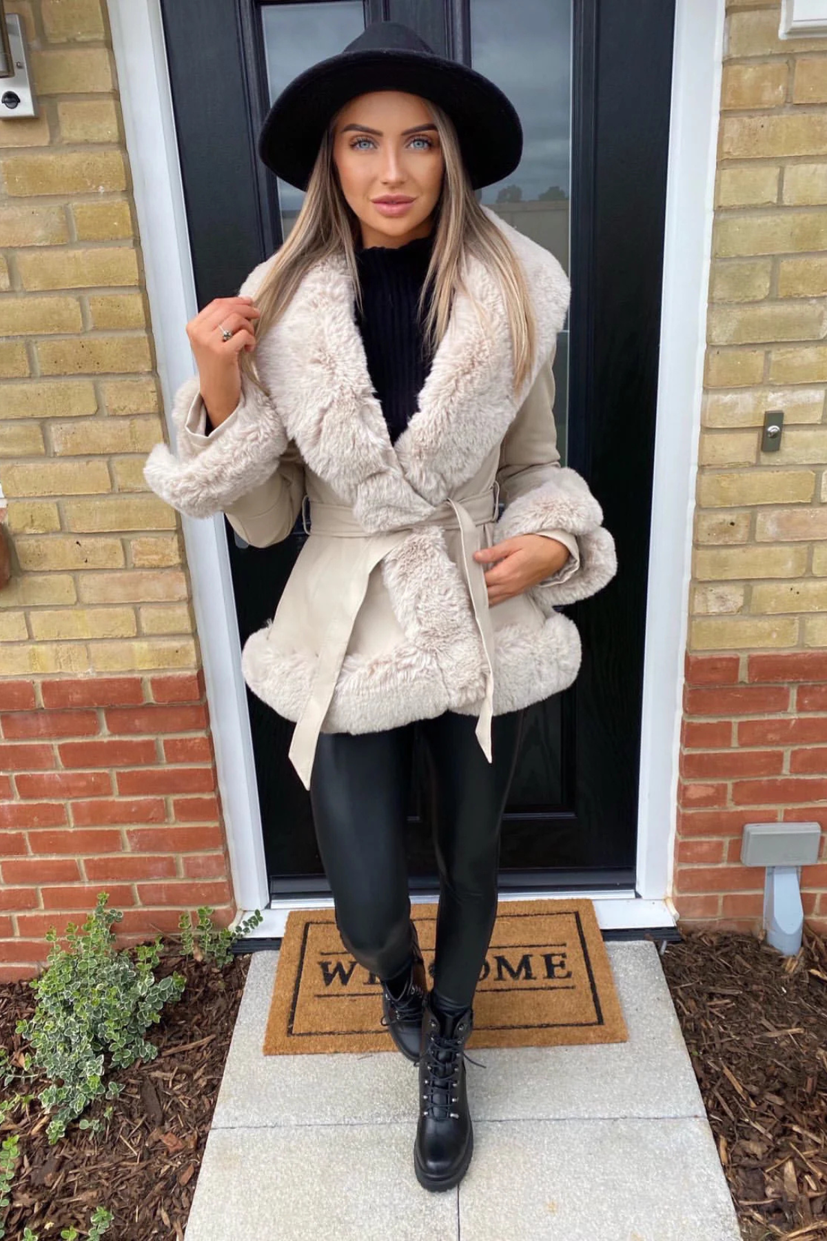 Luna Faux Fur Belted Coat