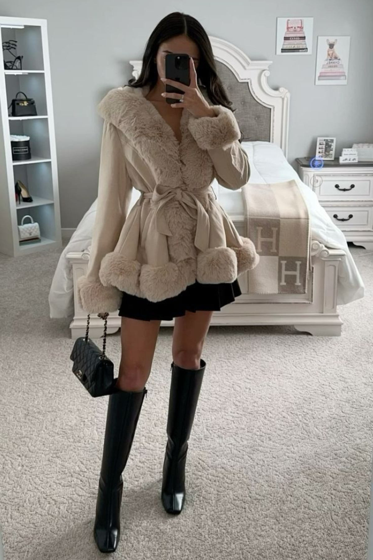 Luna Faux Fur Belted Coat