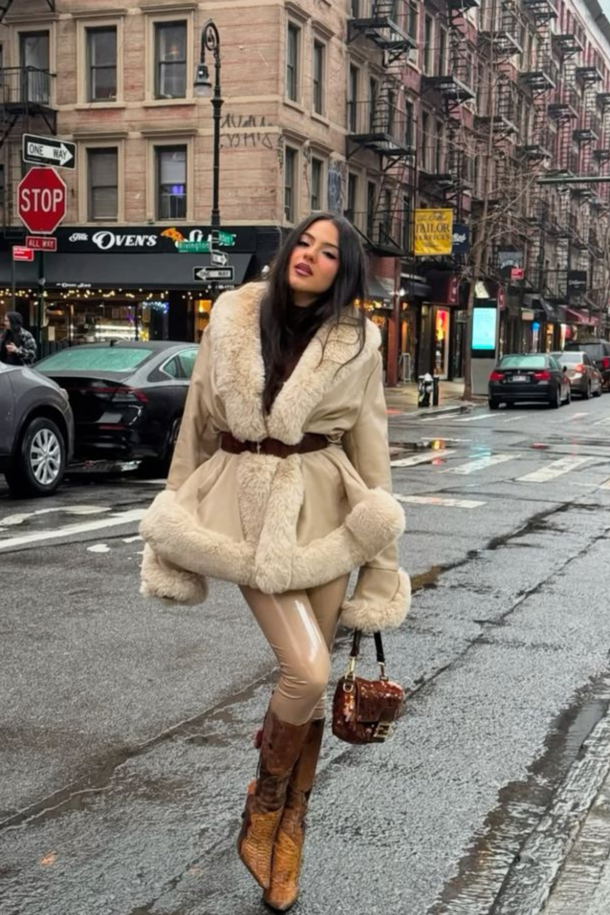 Luna Faux Fur Belted Coat