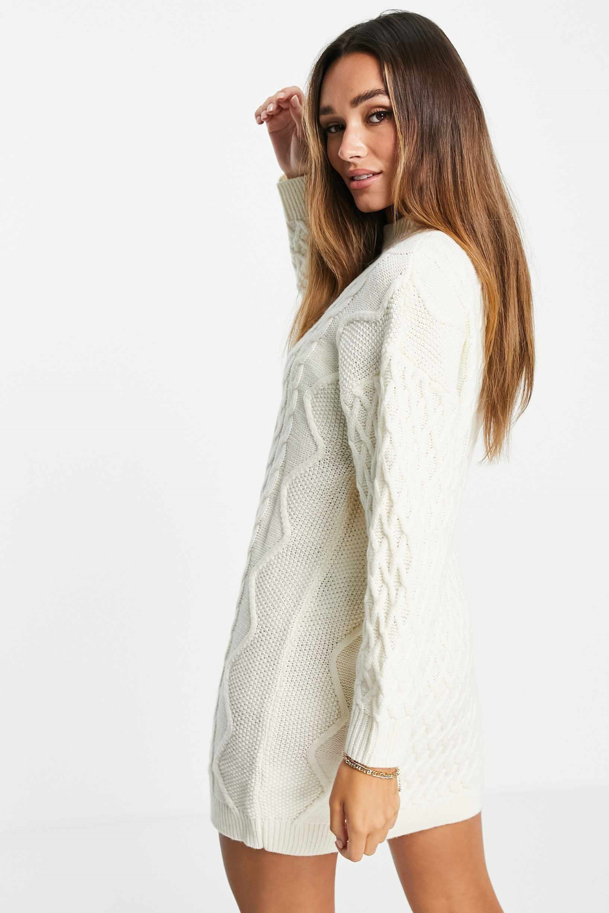 Chloe Cable Knit Sweater Dress