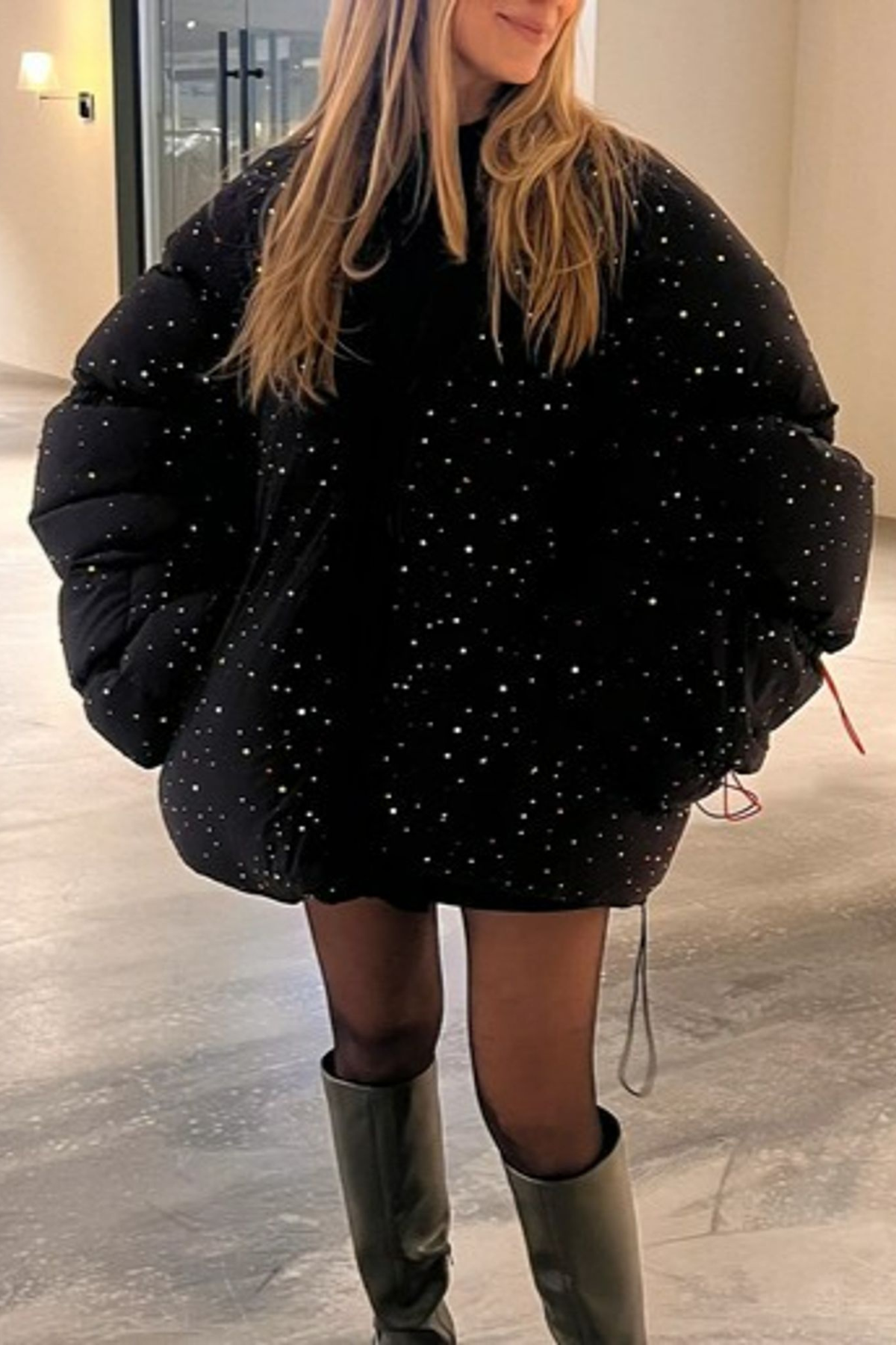 Starlight Rhinestone Puffer Coat