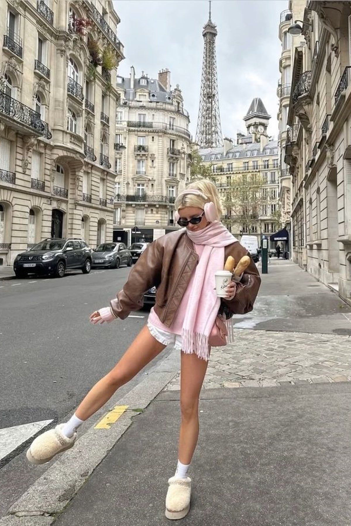 Oversized Cozy Blanket Scarf – Pink Marl