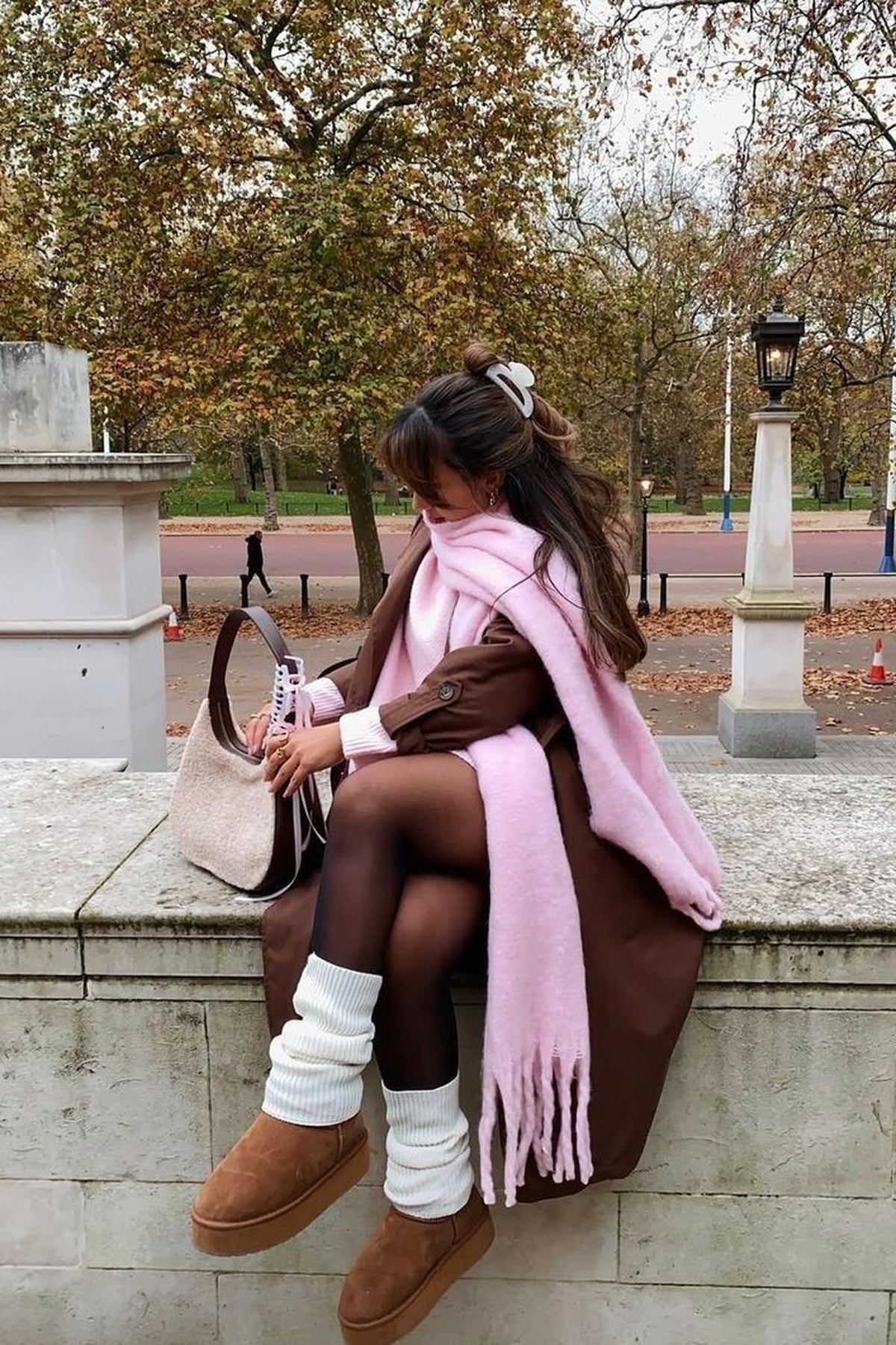 Oversized Cozy Blanket Scarf – Pink Marl