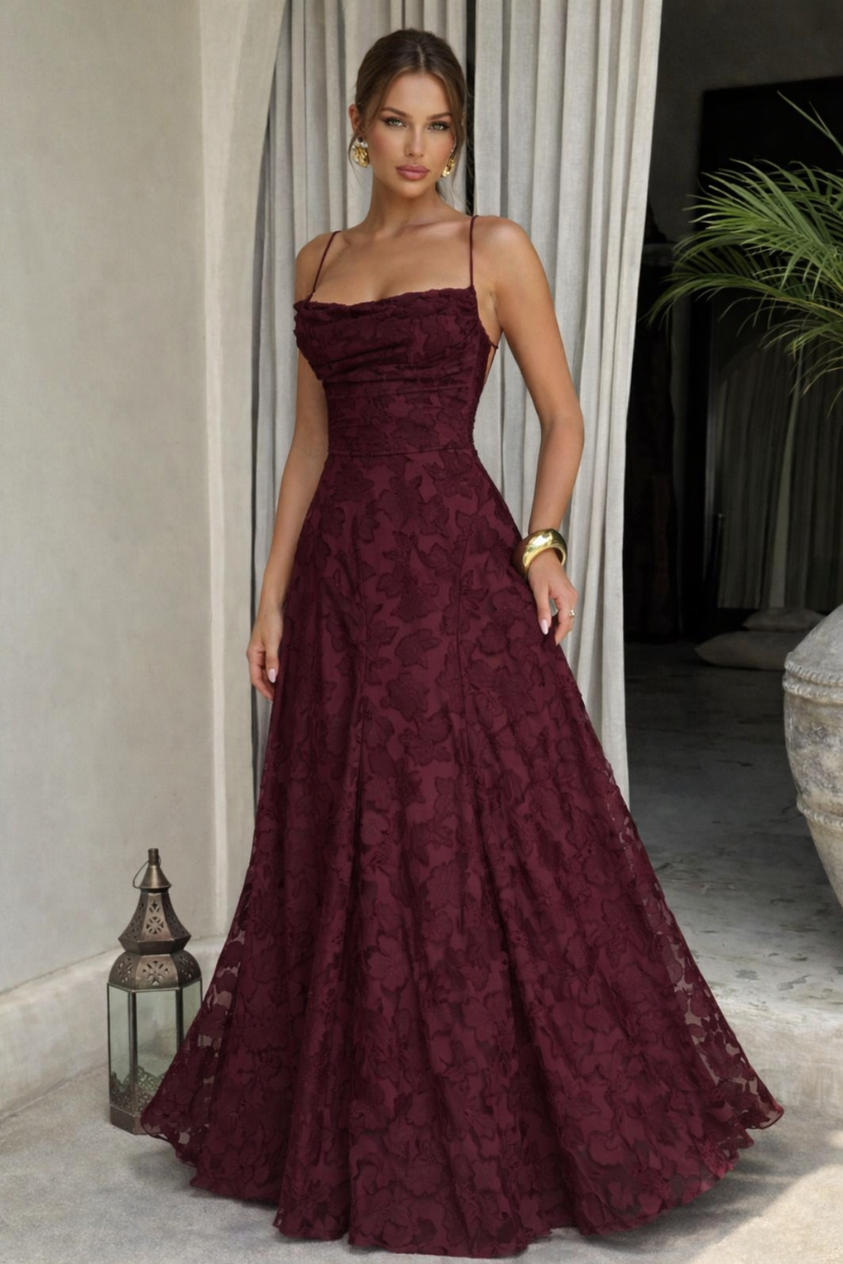 Selene Maxi Dress – Cherry Noir