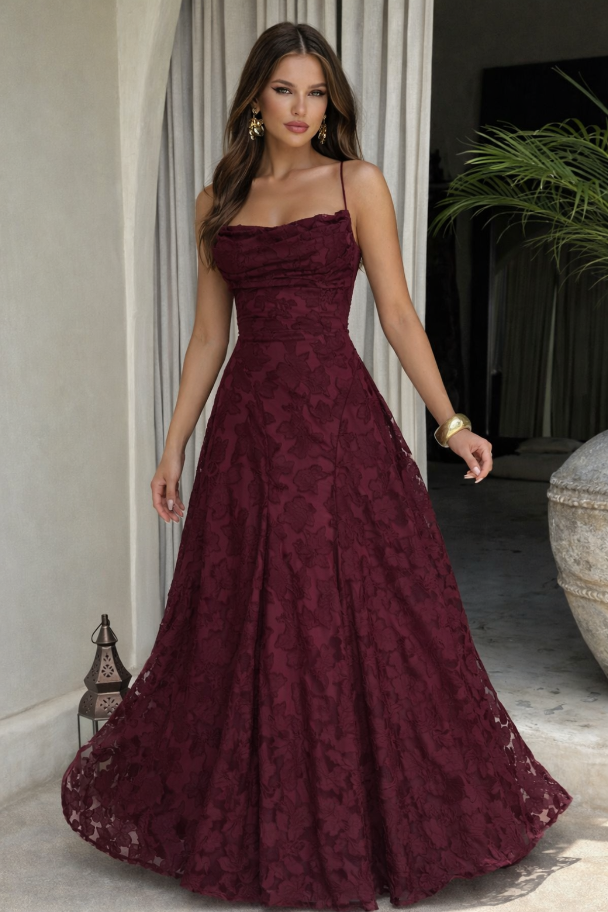 Selene Maxi Dress – Cherry Noir