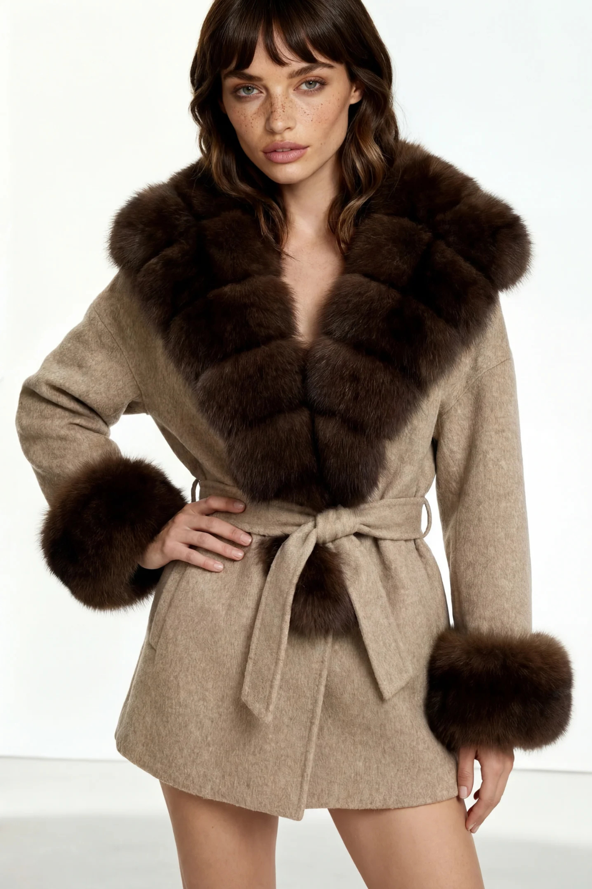 Sienna Faux Fur Wrap Coat