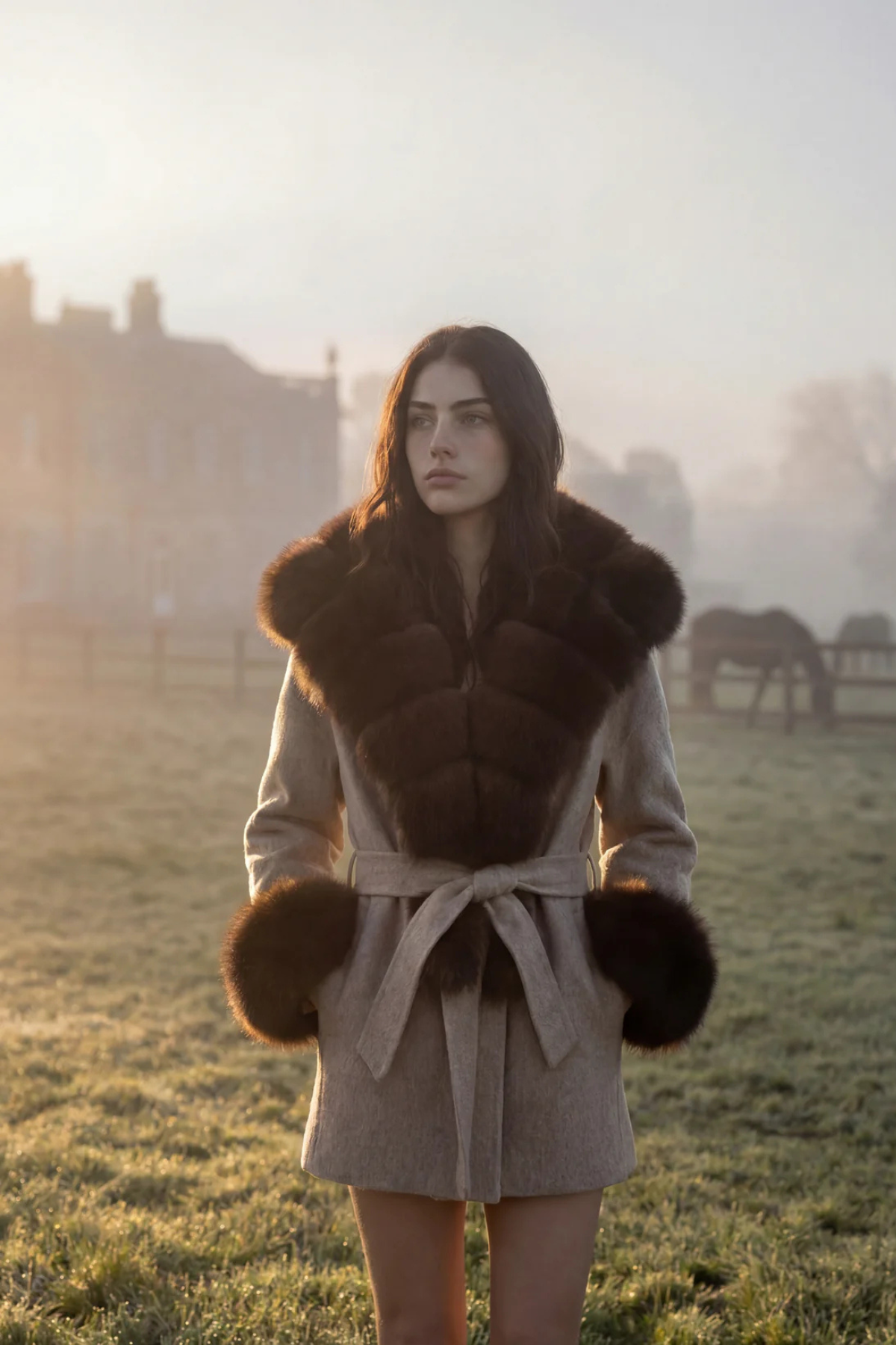 Sienna Faux Fur Wrap Coat