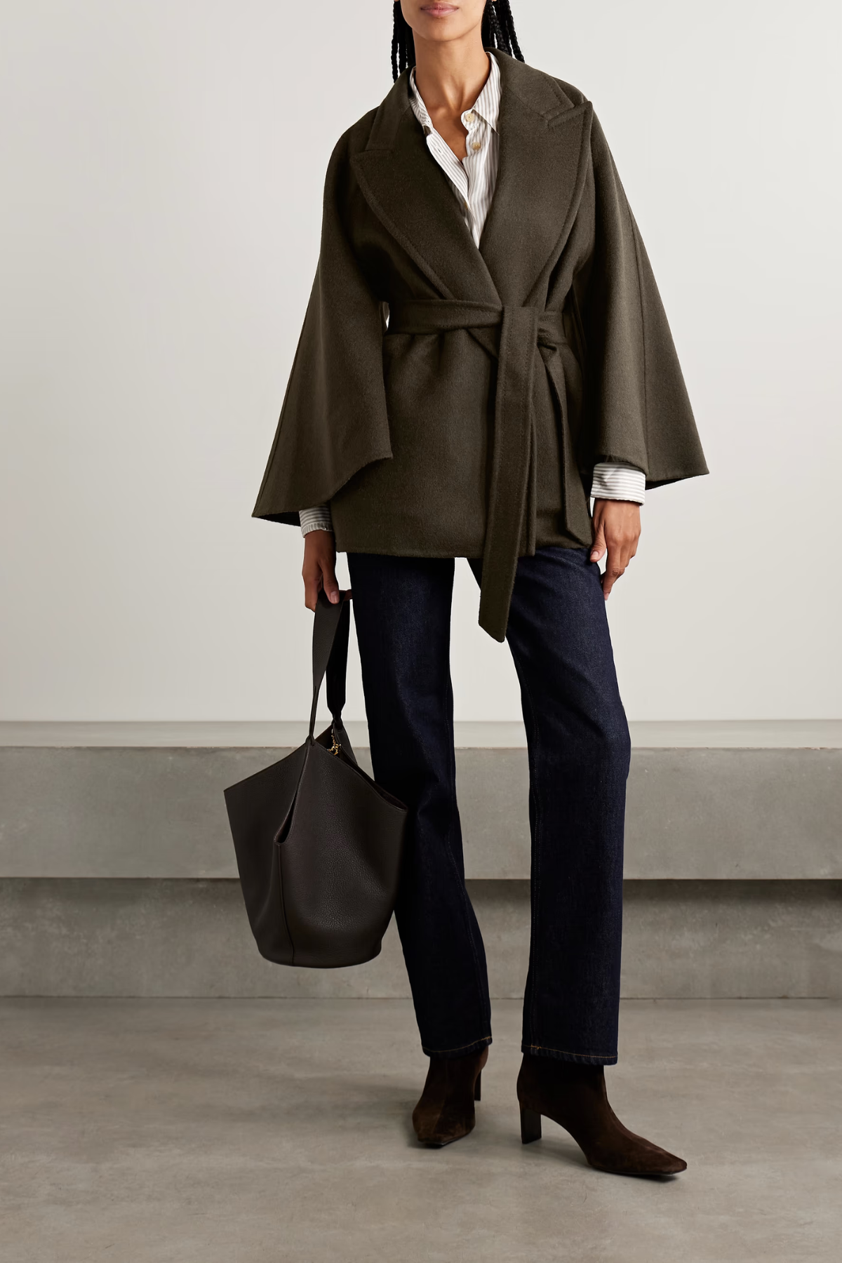 VÉRA Cape Belted Wool Coat