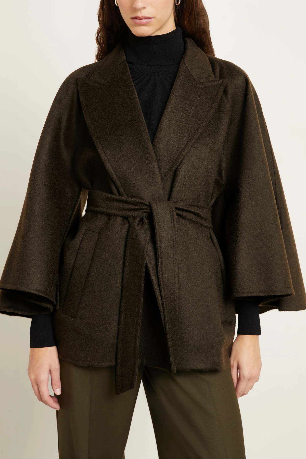 VÉRA Cape Belted Wool Coat
